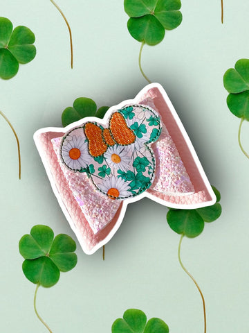 Pink Minnie St Patricks Day Bow