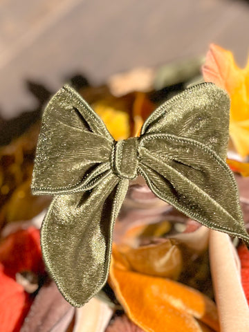 Pine Forest Velvet Bow