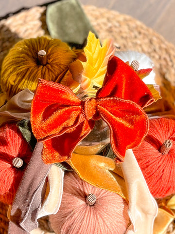 Autumn Orange Velvet Bow