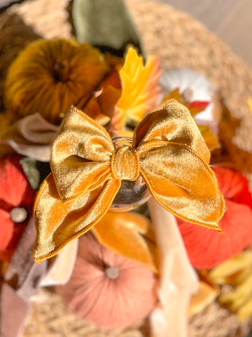 Honey Gold Velvet Bow