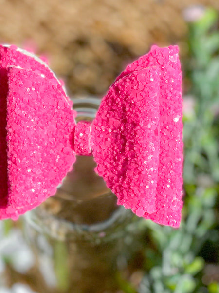 Flamingo Pink Solid Bow