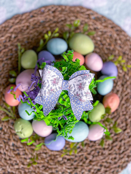 Vintage Floral Ribbon Bow