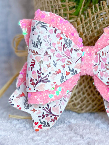 Love Floral Ribbon Bow