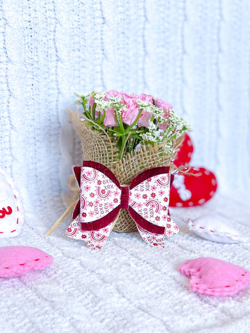 Hugs and Kisses Ribbon Bow